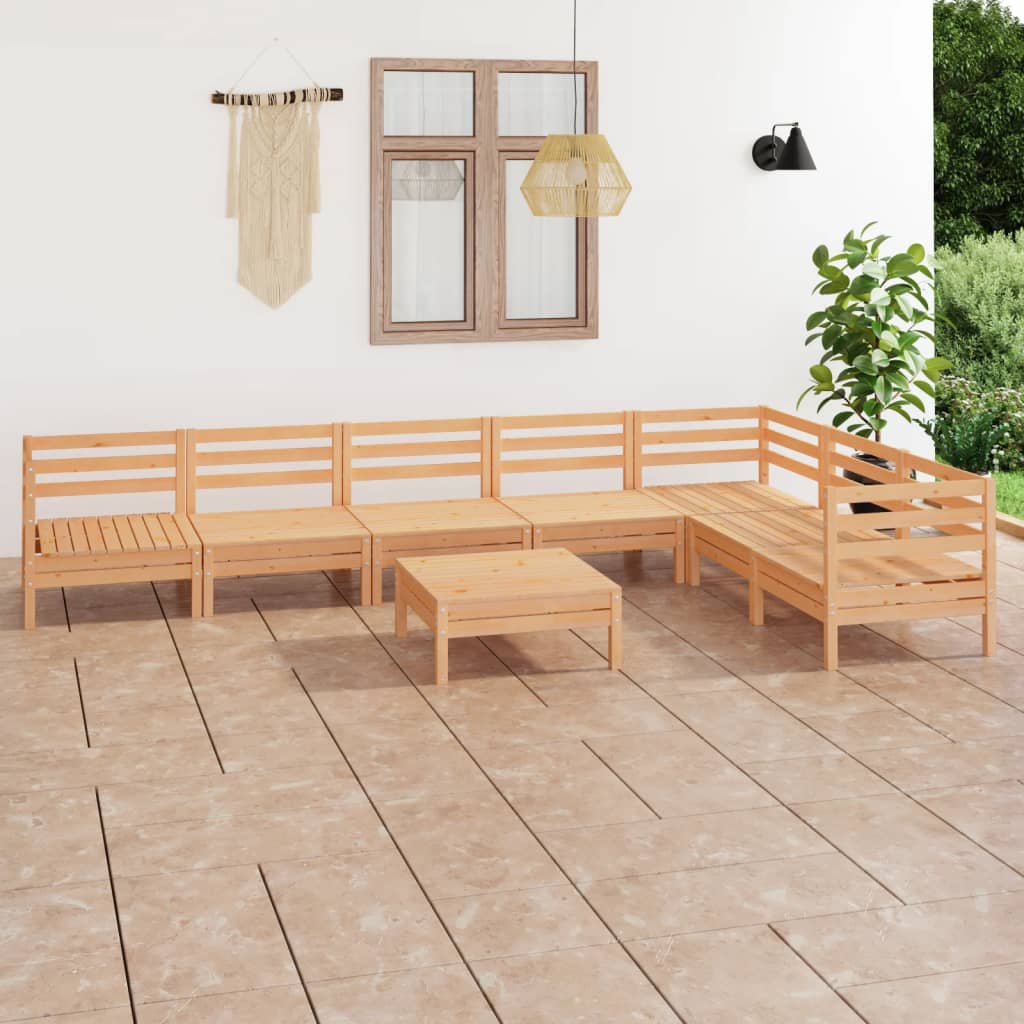 8 Piece Garden Lounge Set Solid Wood Pine