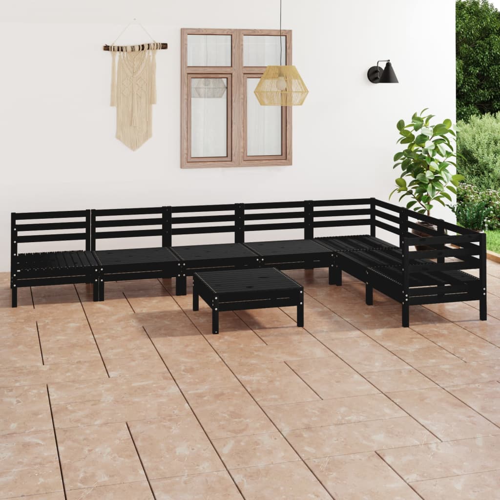 8 Piece Garden Lounge Set Solid Wood Pine