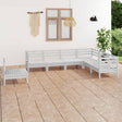 7 Piece Garden Lounge Set Solid Wood Pine