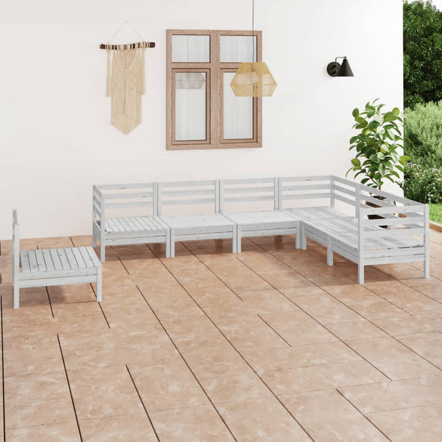 7 Piece Garden Lounge Set Solid Wood Pine