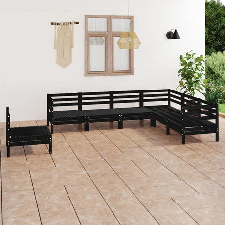 7 Piece Garden Lounge Set Solid Wood Pine