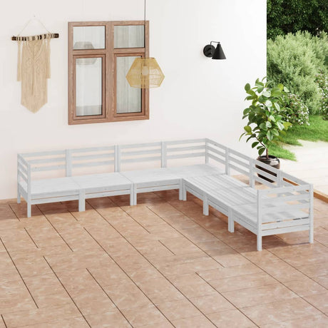7 Piece Garden Lounge Set Solid Wood Pine