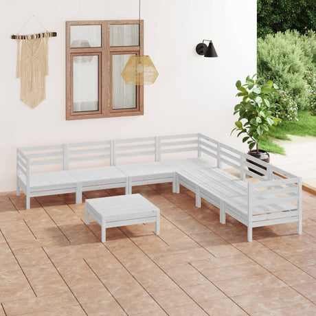 8 Piece Garden Lounge Set Solid Wood Pine