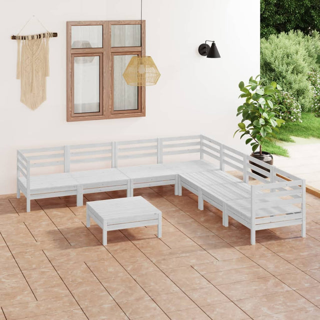 8 Piece Garden Lounge Set Solid Wood Pine