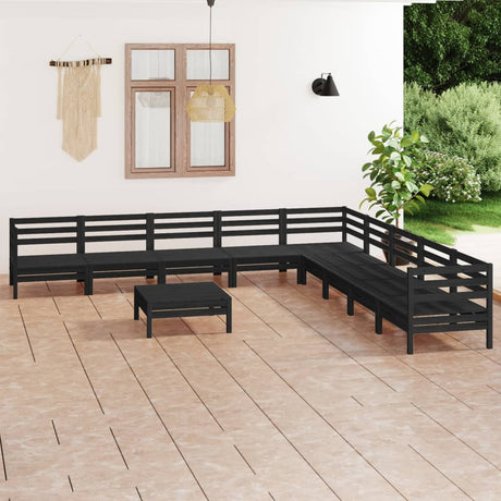 10 Piece Garden Lounge Set Solid Wood Pine
