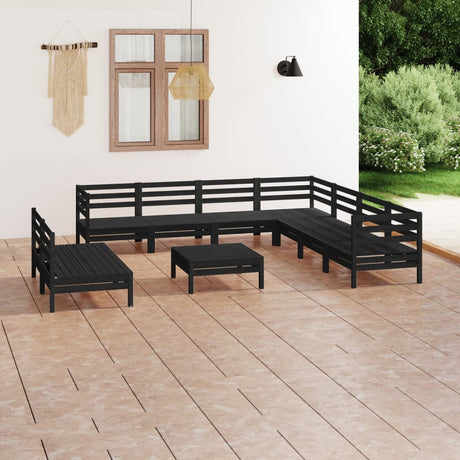 10 Piece Garden Lounge Set Solid Wood Pine