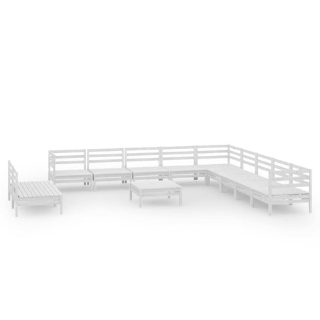 12 Piece Garden Lounge Set Solid Wood Pine