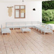 12 Piece Garden Lounge Set Solid Wood Pine