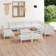 12 Piece Garden Lounge Set Solid Wood Pine