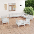 11 Piece Garden Lounge Set Solid Wood Pine