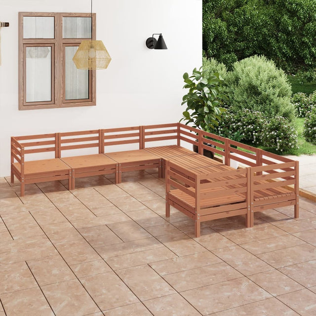 8 Piece Garden Lounge Set Solid Wood Pine