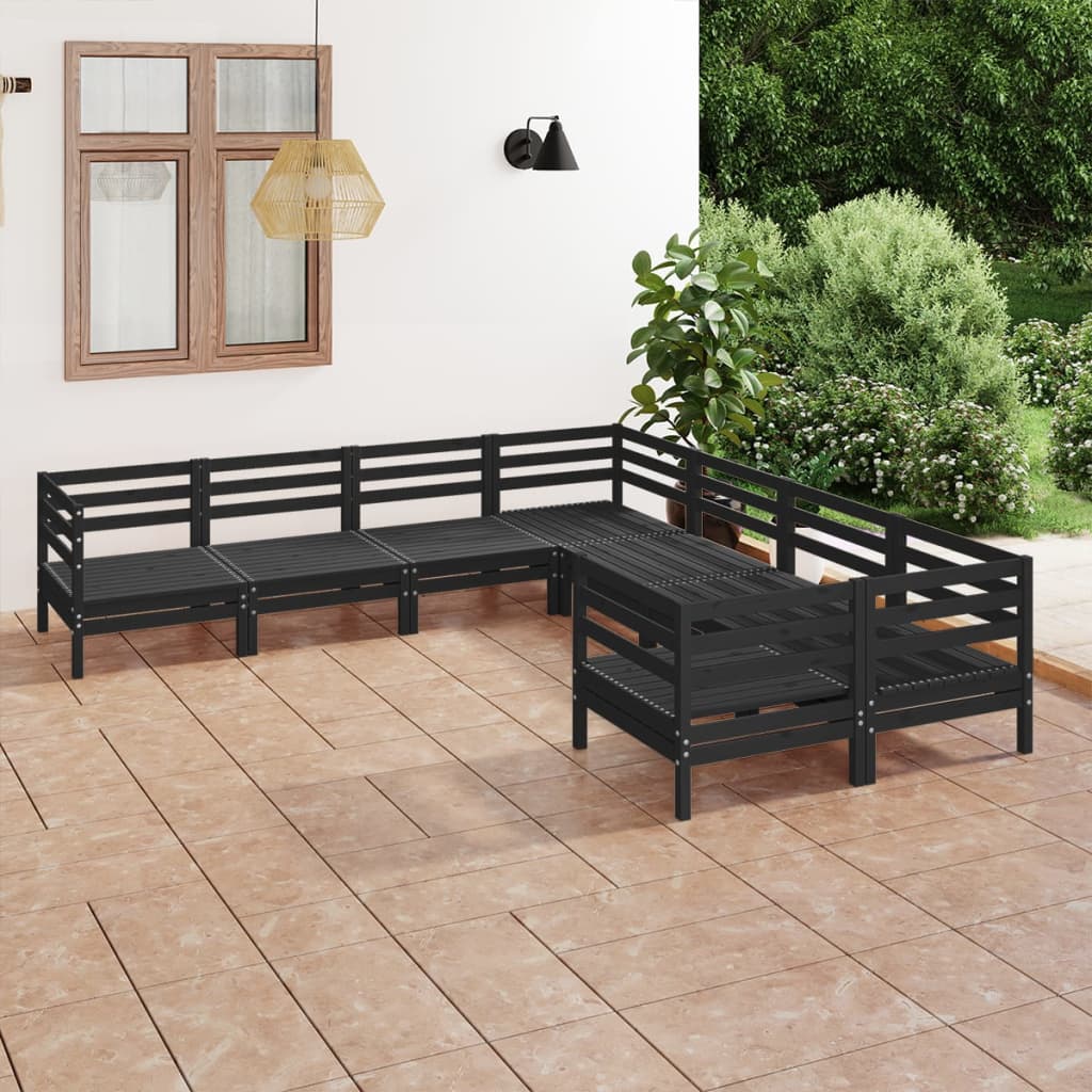 8 Piece Garden Lounge Set Solid Wood Pine