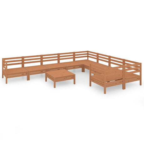 10 Piece Garden Lounge Set Solid Wood Pine