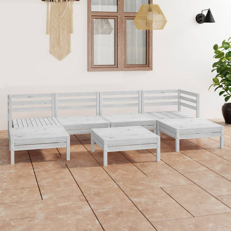 7 Piece Garden Lounge Set Solid Wood Pine