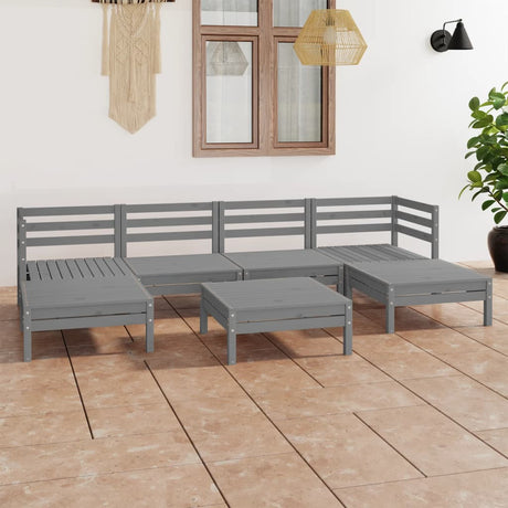 7 Piece Garden Lounge Set Solid Wood Pine