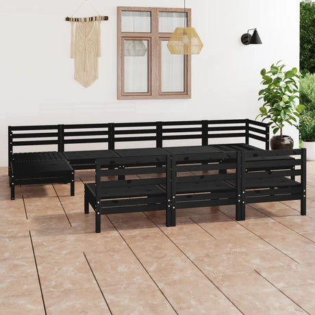 10 Piece Garden Lounge Set Solid Wood Pine