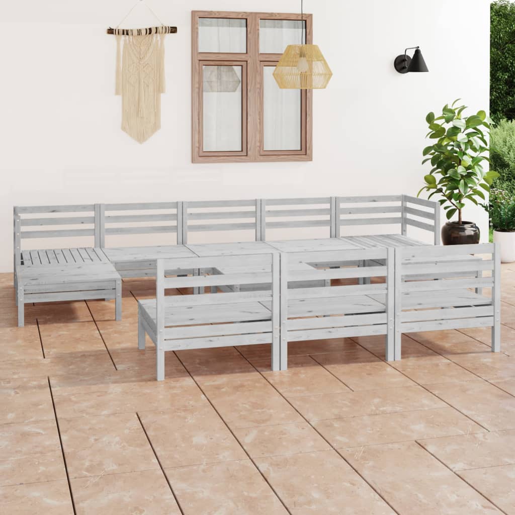 11 Piece Garden Lounge Set Solid Wood Pine