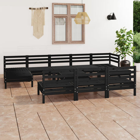 11 Piece Garden Lounge Set Solid Wood Pine