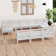 10 Piece Garden Lounge Set Solid Wood Pine