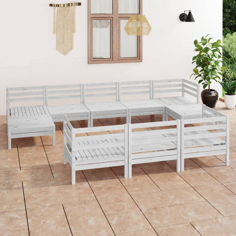 10 Piece Garden Lounge Set Solid Wood Pine