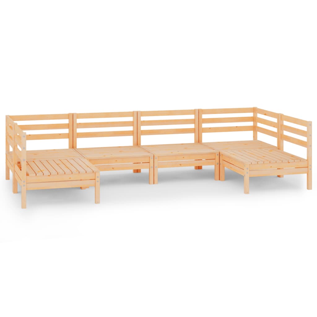 6 Piece Garden Lounge Set Solid Wood Pine