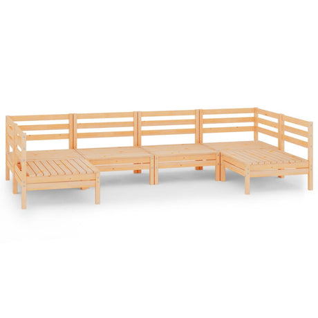 6 Piece Garden Lounge Set Solid Wood Pine