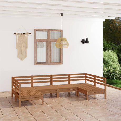 6 Piece Garden Lounge Set Solid Wood Pine