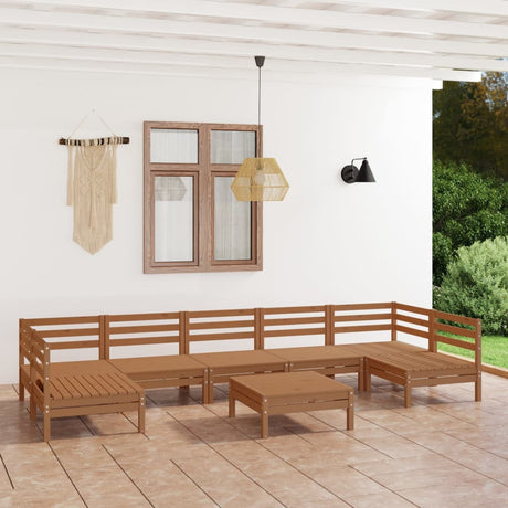 8 Piece Garden Lounge Set Solid Wood Pine