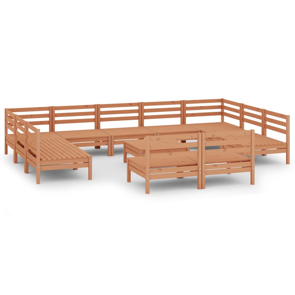 12 Piece Garden Lounge Set Solid Wood Pine