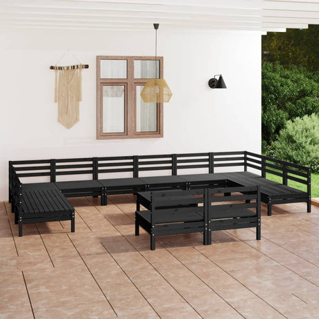 13 Piece Garden Lounge Set Solid Wood Pine