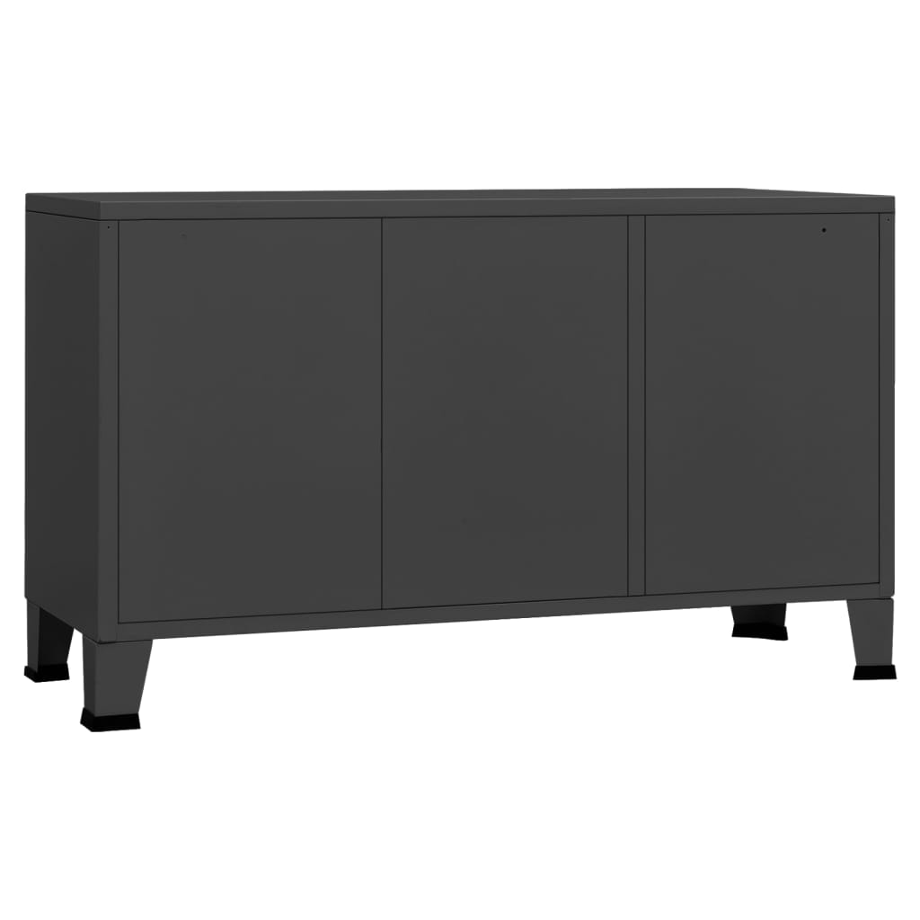 Industrial Sideboard 105X35X62 Cm Metal And Glass