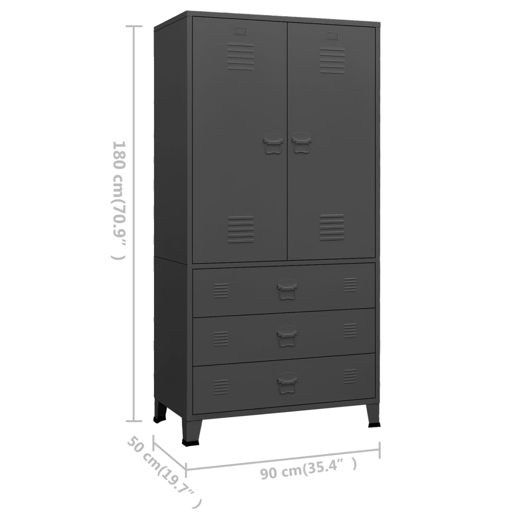 Industrial Wardrobe 90X50X180 Cm Metal
