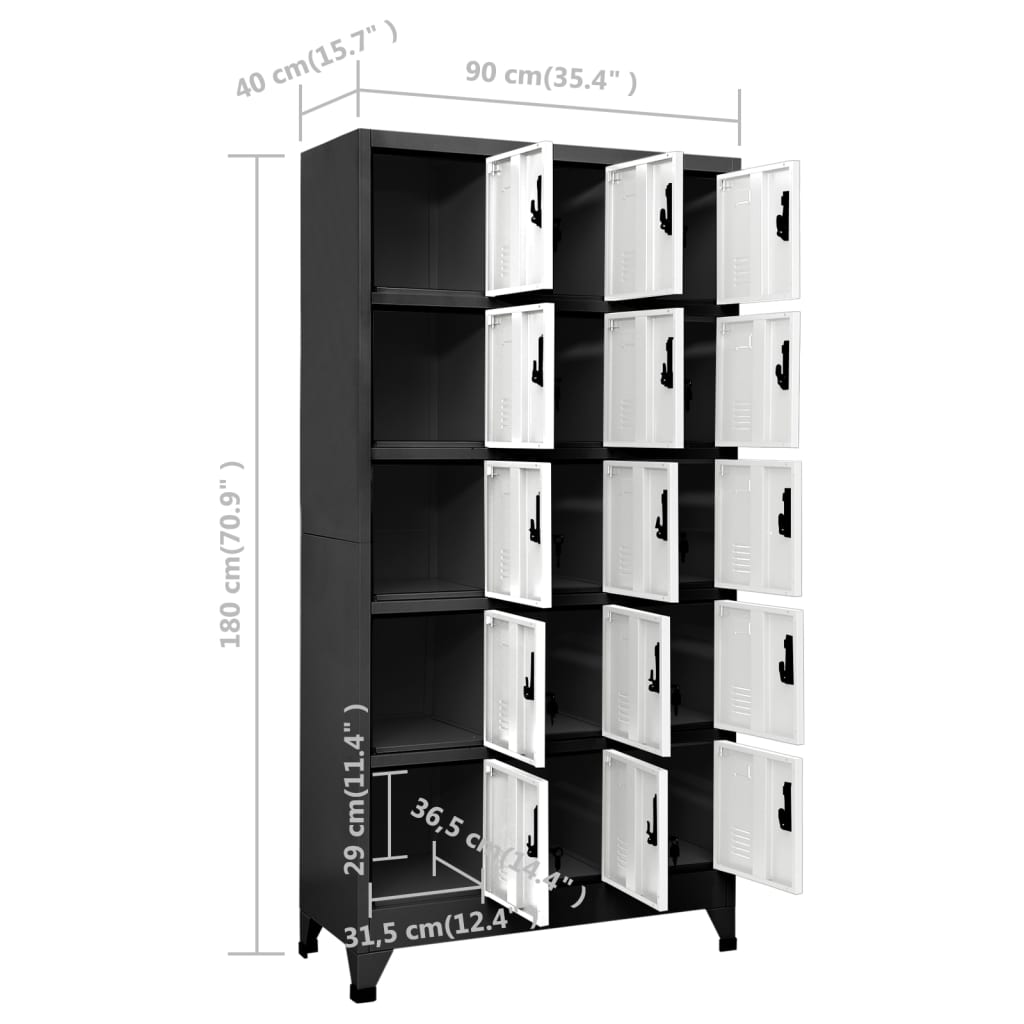 Locker Cabinet 90X40X180 Cm Steel