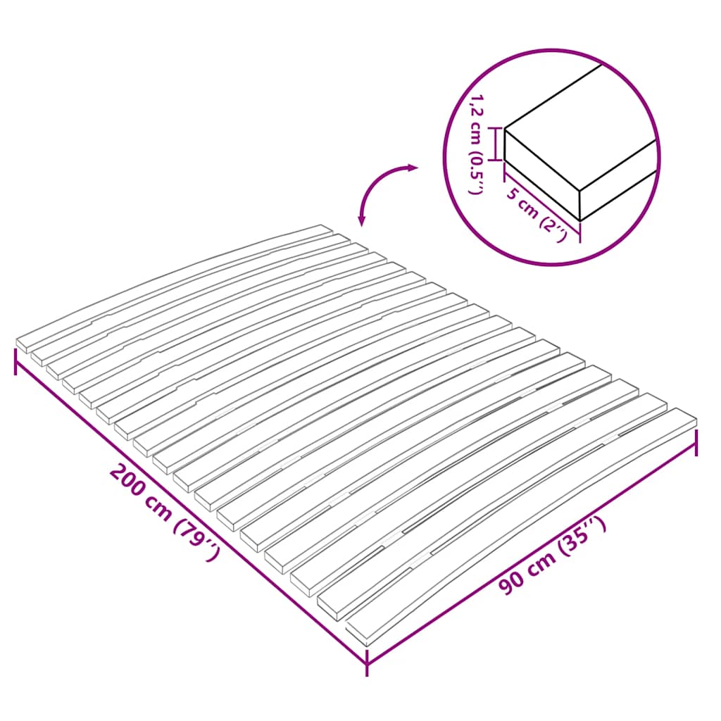 Slatted Bed Base With 17 Slats