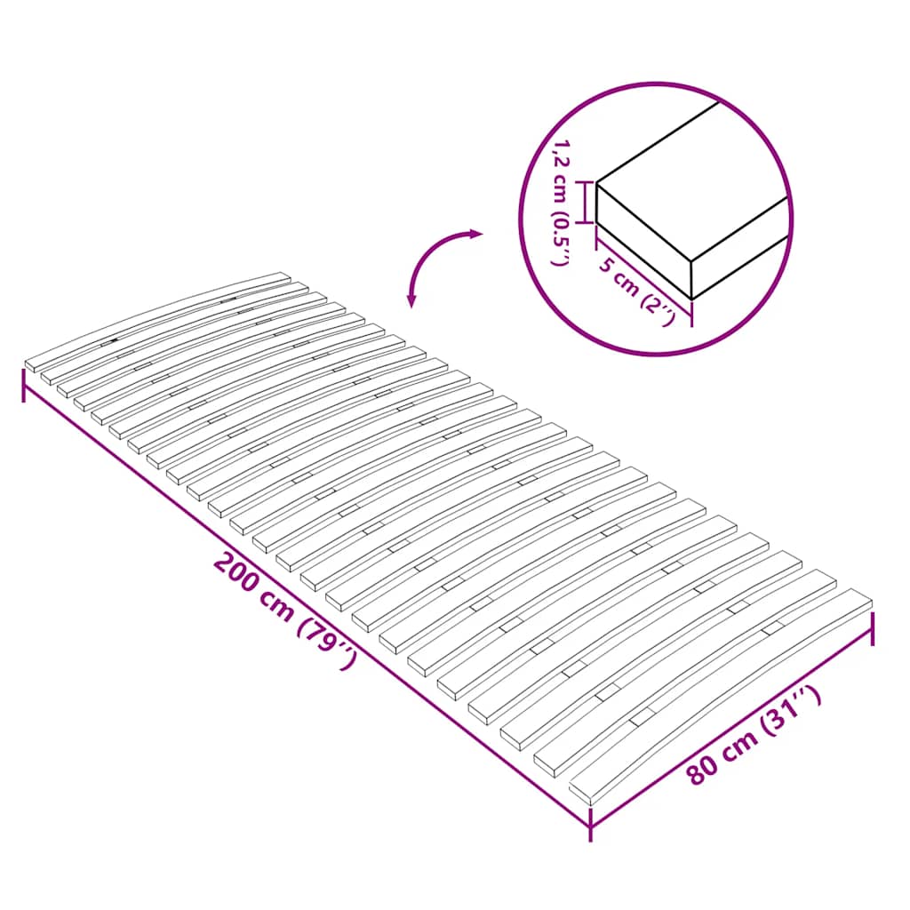 Slatted Bed Base With 24 Slats