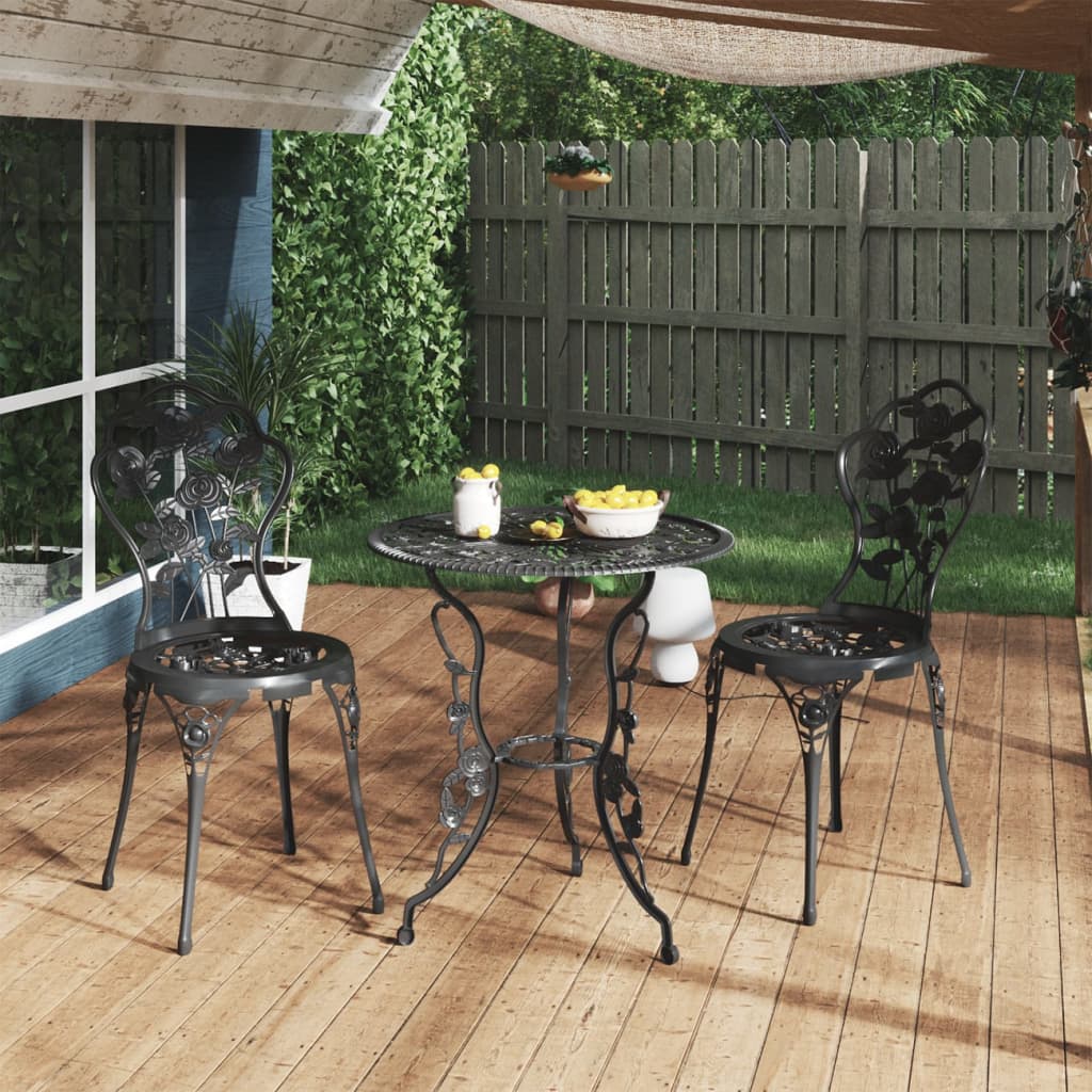 3 Piece Bistro Set Cast Aluminium