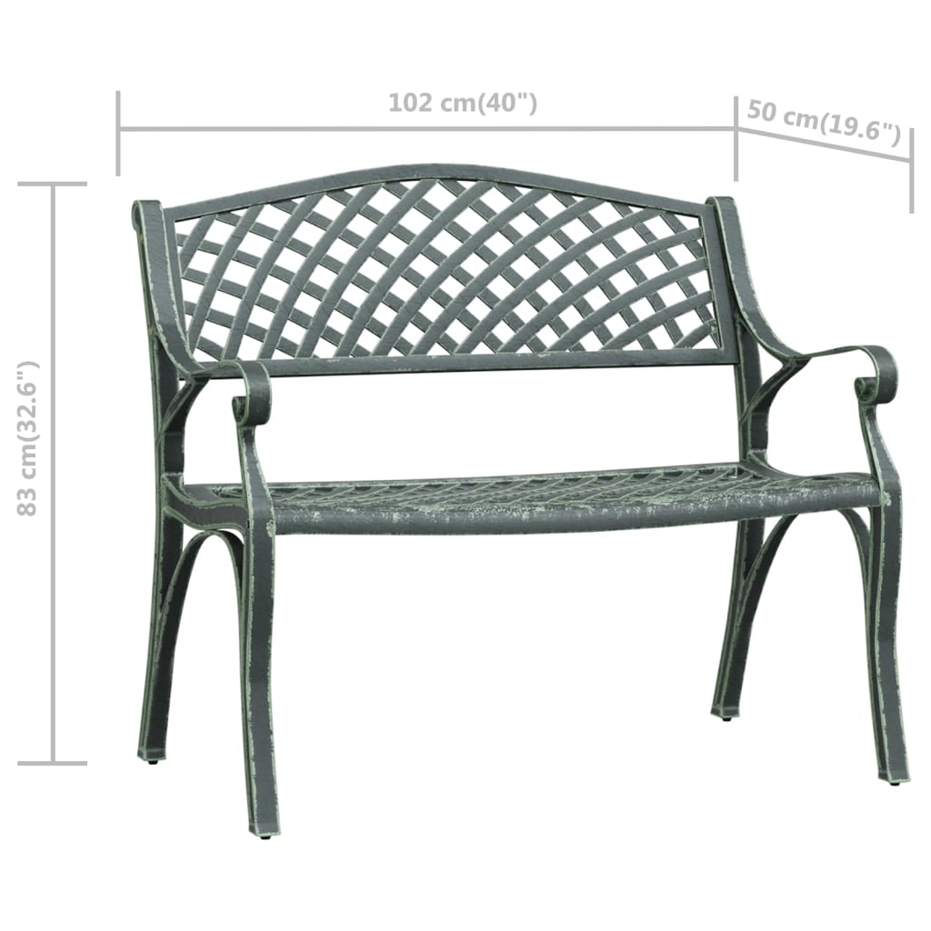 Garden Bench 102 Cm Cast Aluminium