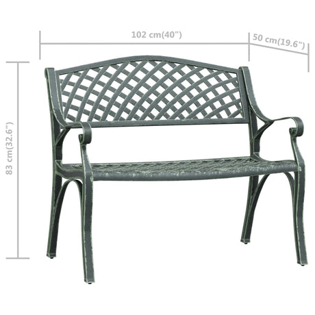 Garden Bench 102 Cm Cast Aluminium