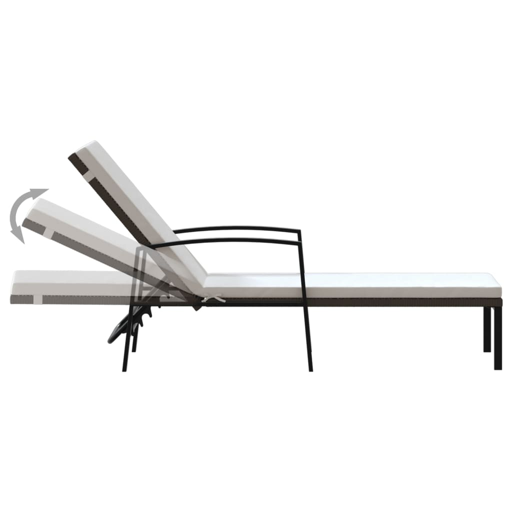 Sun Loungers 2 Pcs With Table Poly Rattan