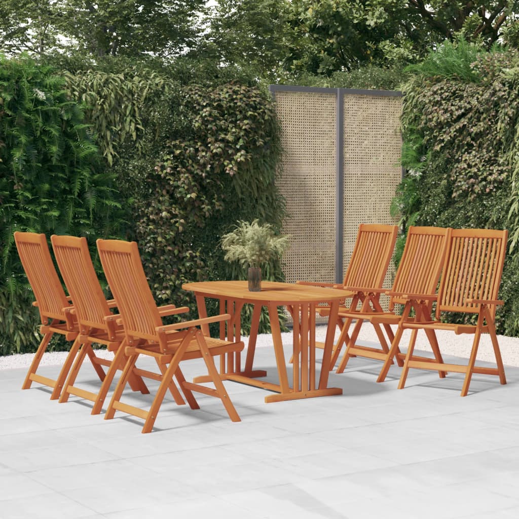 5 Piece Garden Dining Set Solid Wood Eucalyptus