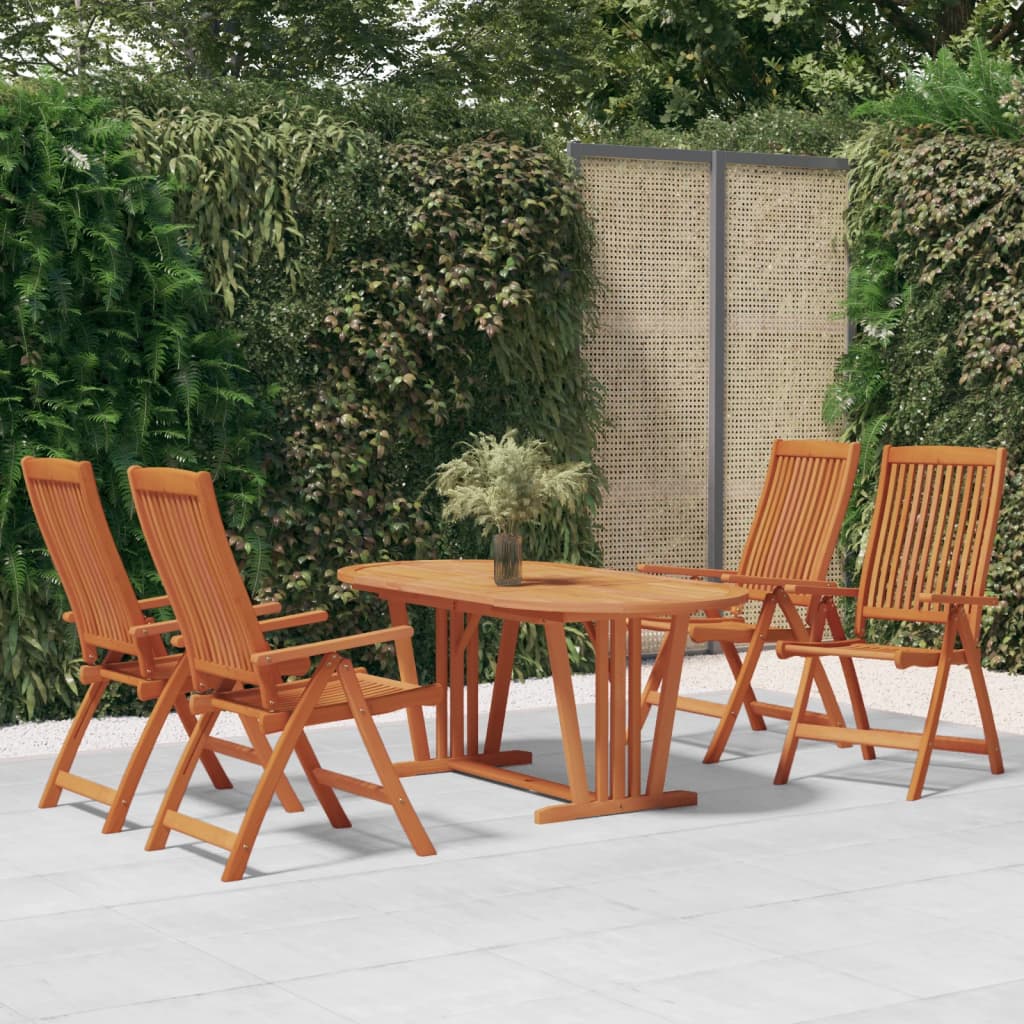 7 Piece Garden Dining Set Solid Wood Eucalyptus