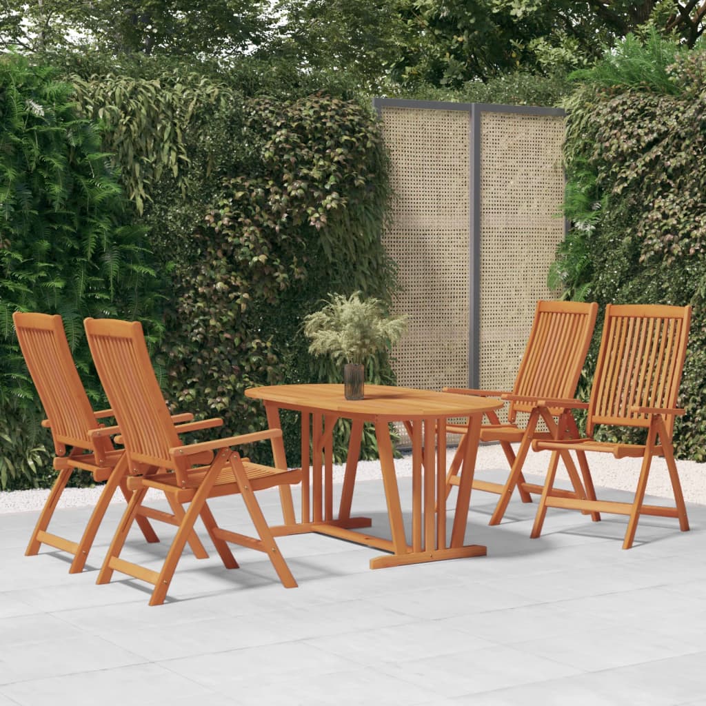 Folding Garden Chairs 4 Pcs Solid Wood Eucalyptus