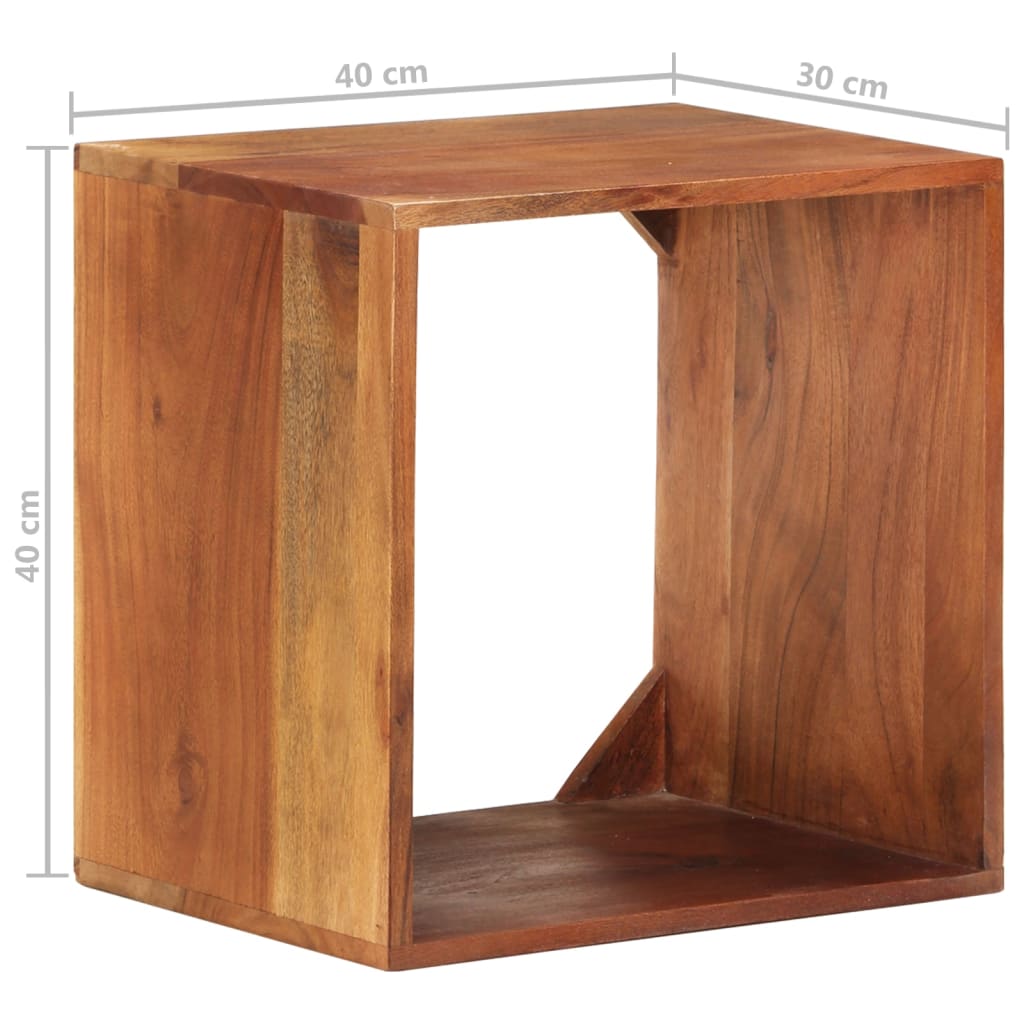 Wall Shelf 40X30X40 Cm Solid Acacia Wood