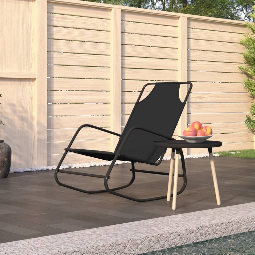 Rocking Sun Lounger Steel And Textilene