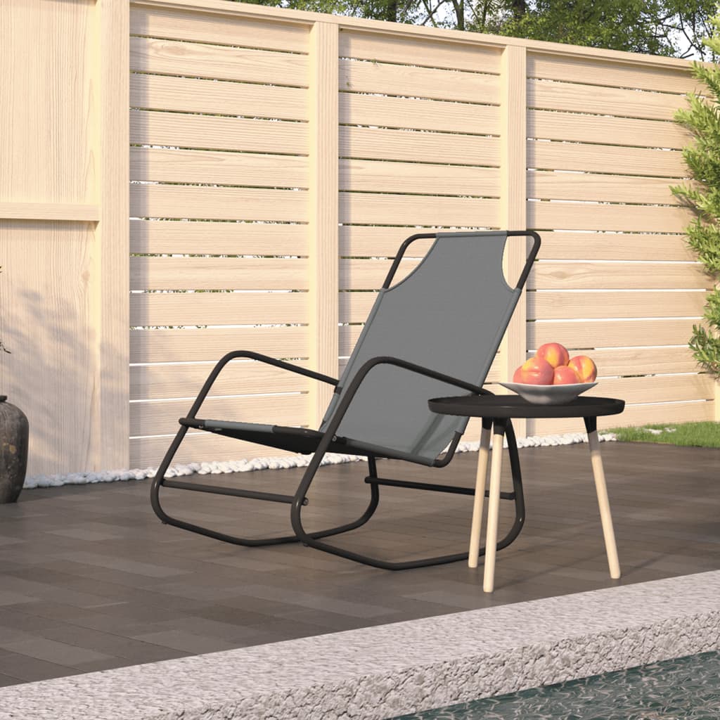 Rocking Sun Lounger Steel And Textilene
