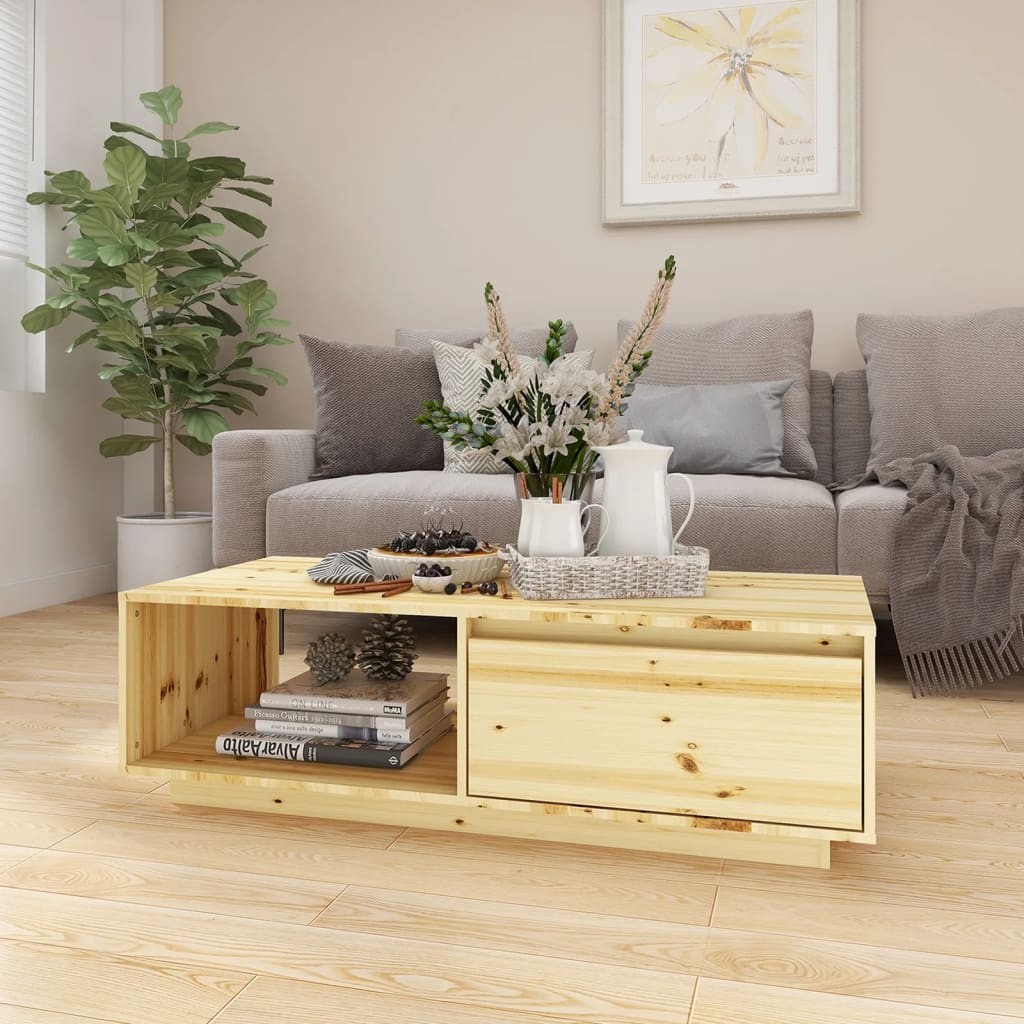Coffee Table 110X50X33.5 Cm Solid Firwood