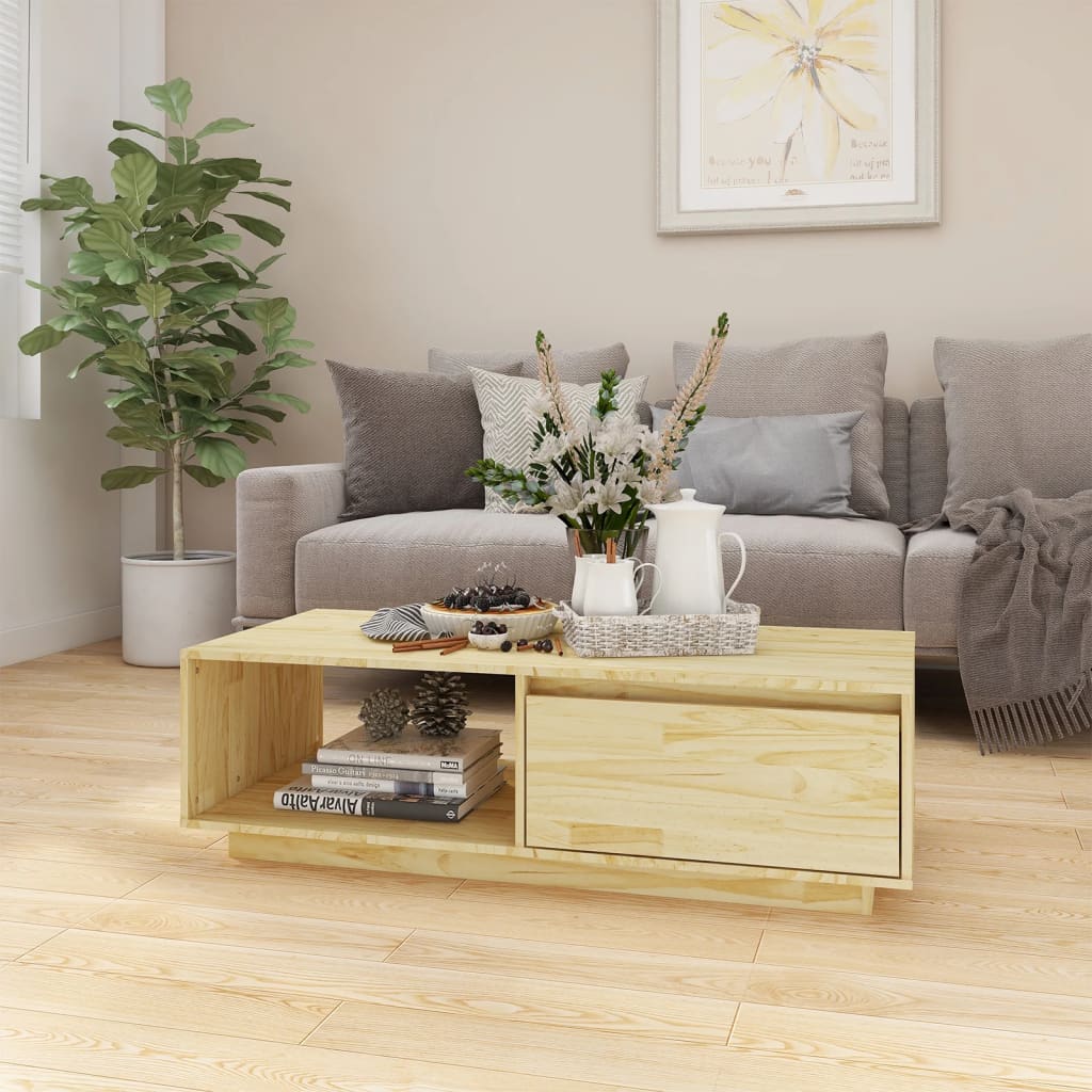 Coffee Table 110X50X33.5 Cm Solid Pinewood