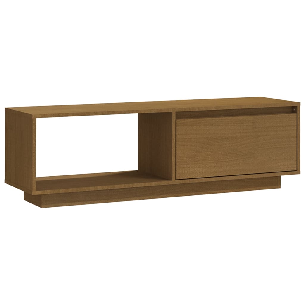 Tv Cabinet 110X30X33.5 Cm Solid Pinewood