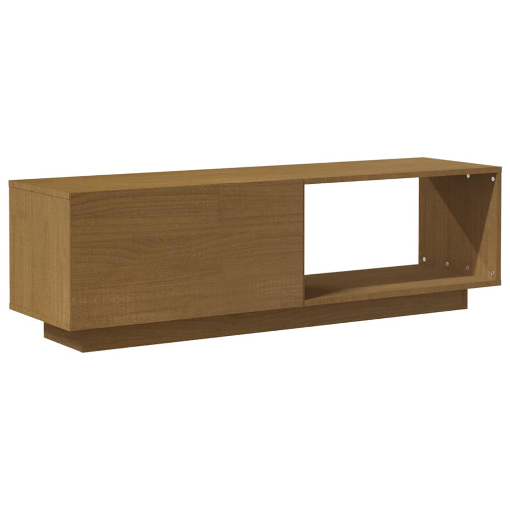 Tv Cabinet 110X30X33.5 Cm Solid Pinewood