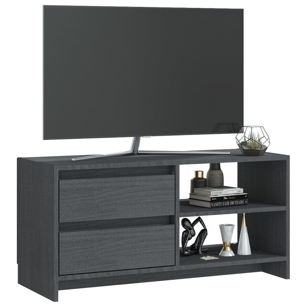 Tv Cabinet 80X31X39 Cm Solid Pinewood